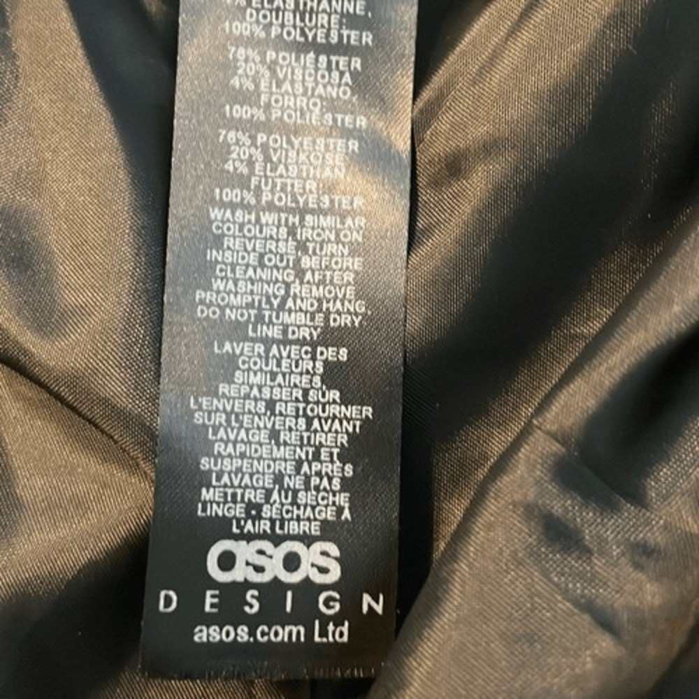 ASOS Design Strong Shoulder Tailored Bomber Jacket Black 4 - Picture 8 of 10